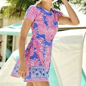 Lilly Pulitzer Pink and Blue Blanca Stretch Romper
